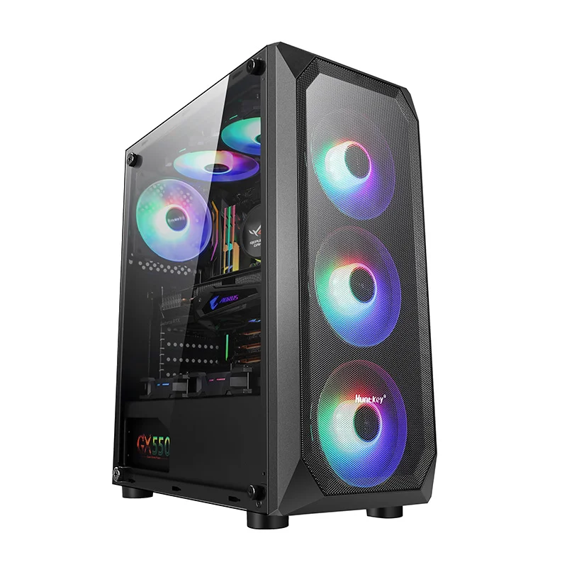 Night Hunter 5 Side Transparent Computer Case Desktop Dust-proof Office Full Game Water Cooled Esports Empty Case