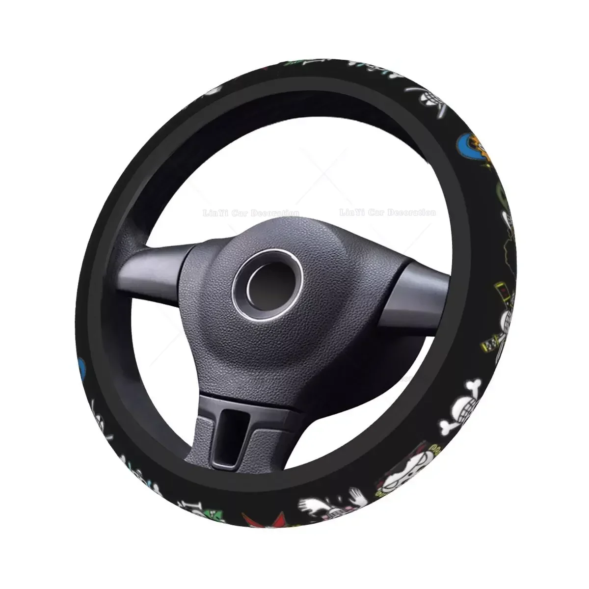 Anime Cartoon Universal Steering Wheel Cover Non-Slip Auto Car Steering Wheel Protector for SUV Vans Sedans Truck