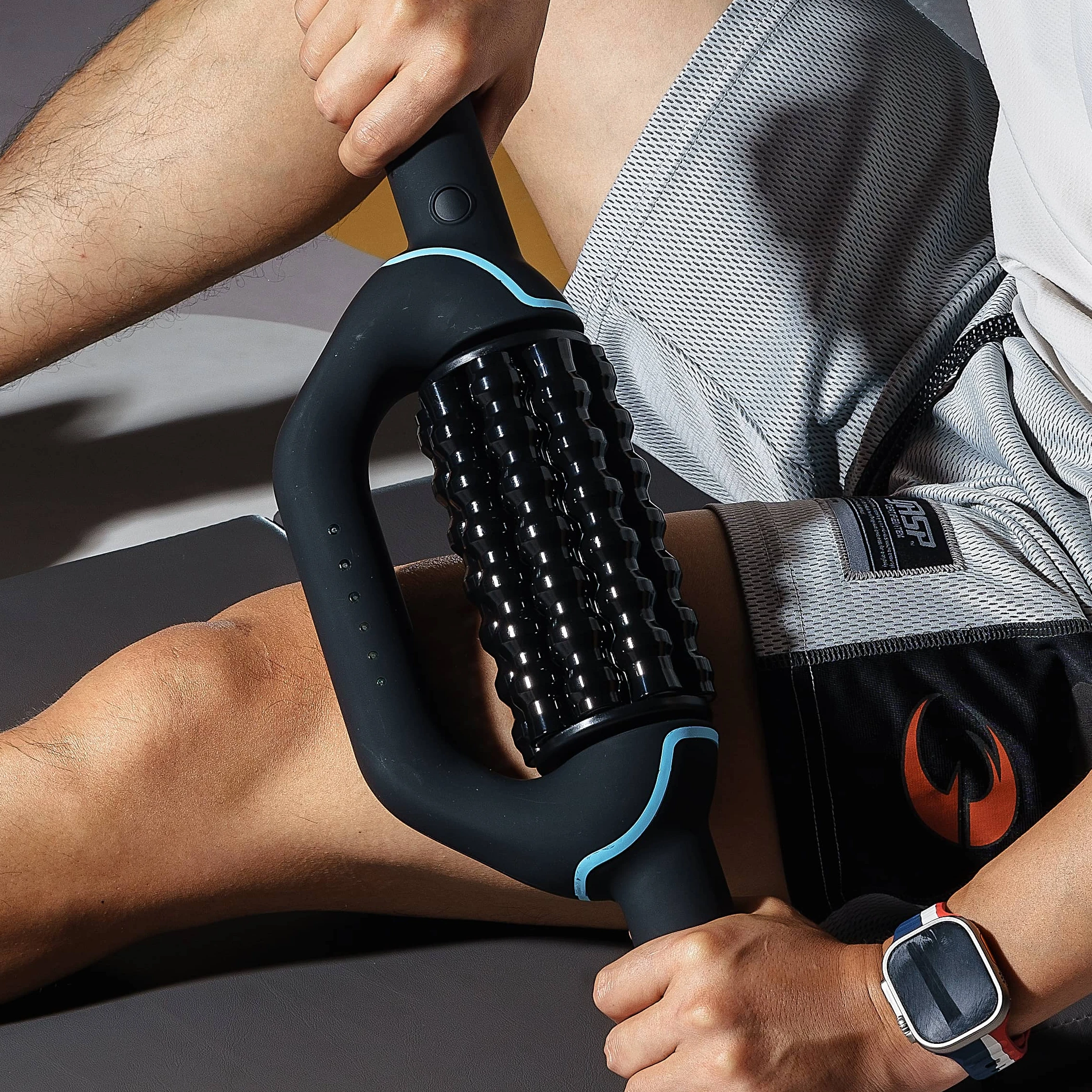 Roller Percussion Massage Gun Deep Tissue Muscle Cordless Electric Body Massager Handsfree Recovery Tool Pain Relief