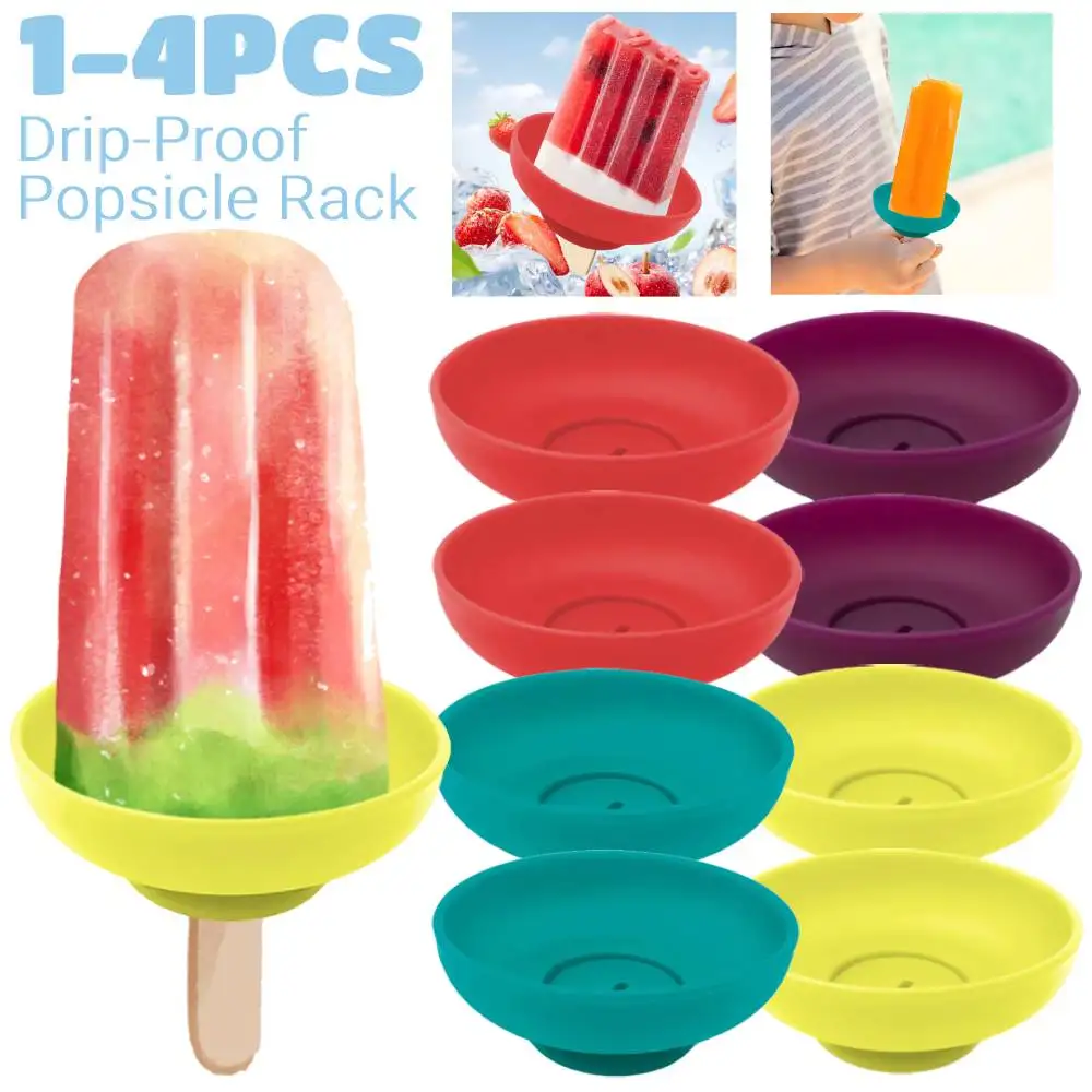 Drip-Proof Popsicle Rack Mess-free Frozen Treats Rack Summer Silicone Popsicle Holder Anti-Drip Ice Cream Bracket Ice Cream Tool