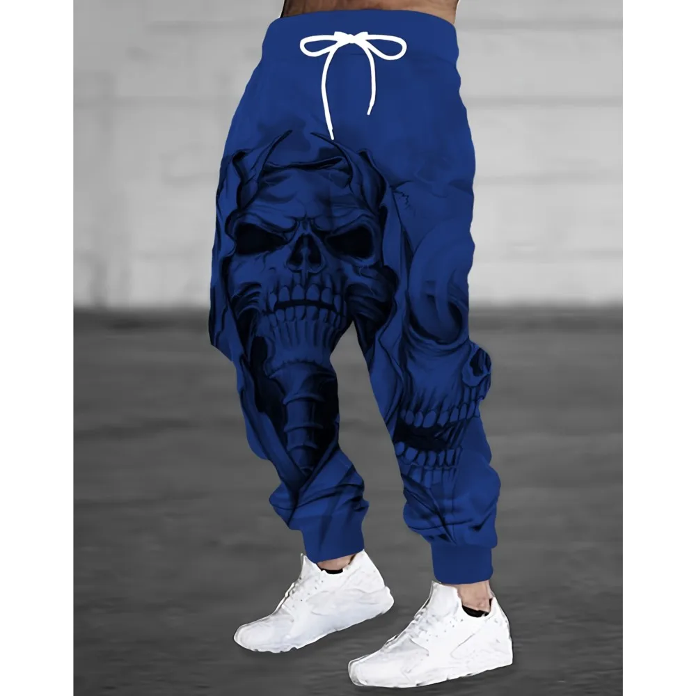 هالوين الرجال 2026 Sweatpants الجمجمة المطبوعة ركض سليم صالح السراويل عارضة صالة السراويل مع جيوب الخريف الشتاء الشارع الشهير #2
