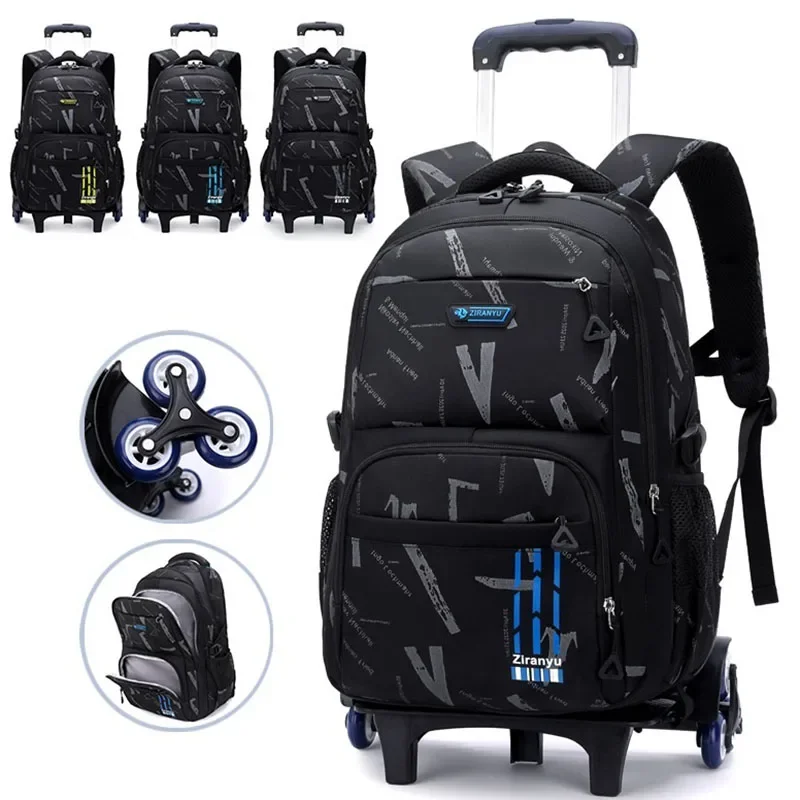 

Elementary Trolley Backpack Senior High School Rolling Carry-on Luggage Book Bag with Wheels Bagpack for Teens Bolsa Masculina