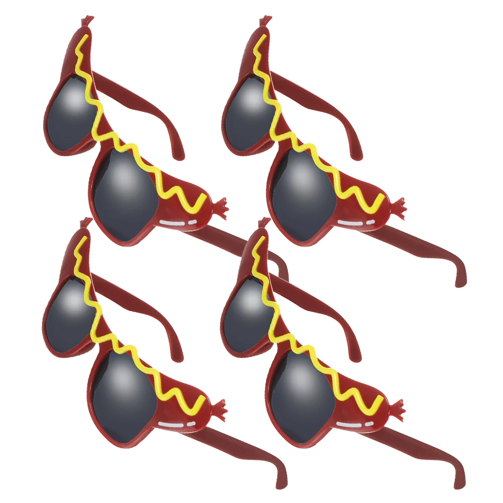

Hot Dog Glasses Novelty Lightweight Plastic Party Accessories Funny Eyewear Props for Adults Kids Halloween Costumes