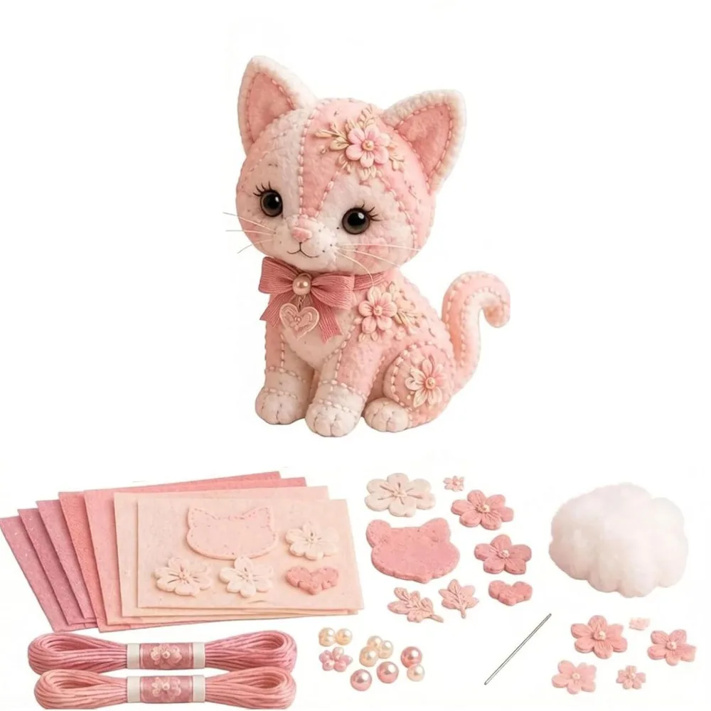 Floral Fabrics Animal Patchwork Set Material Pack Creative Design DIY Sewing Kit Hanging Kit Home Decoration Fabric Sewing Kit