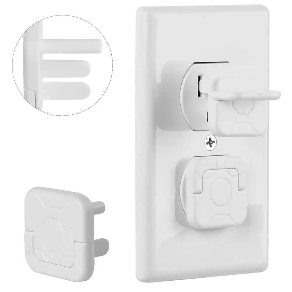 10Pcs US Standard Outlet Plug Cover Unisex Proof Pull Handle Protector Compact Size Three Prong Safety Plug