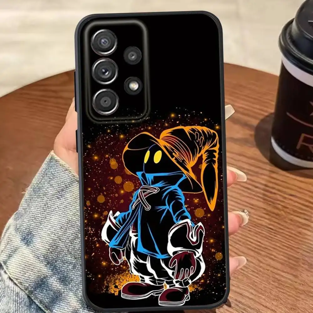 F-Finals Game F-Fantasy V-Vivi Capa de telefone para Samsung S25, S24, S21, S22, S23, S30, Ultra, S20, Plus, Fe, Lite, Note, 10,9,5G Capa preta
