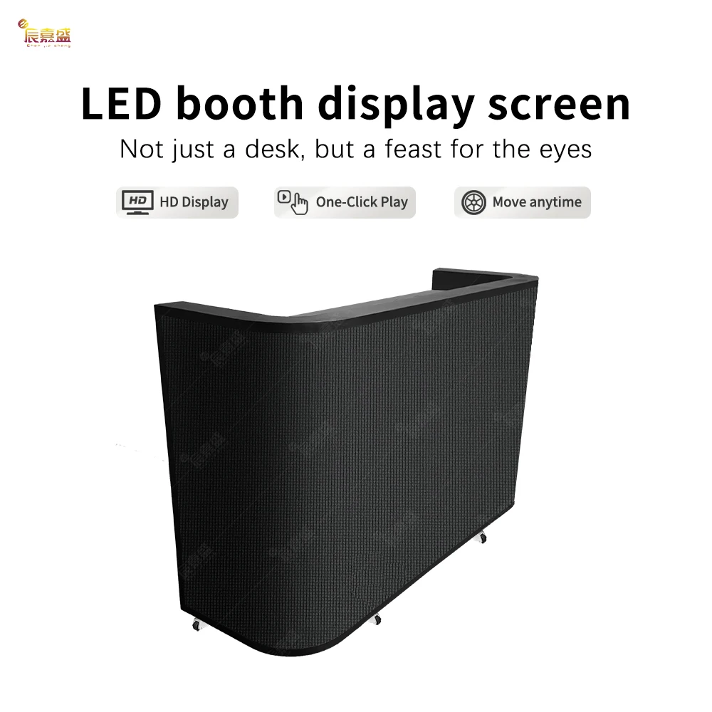 P1.25 P2 P2.5Custom Mobile Club Digital Curved Facade Top Dance Stand Portable Table Exhibition Cabina Desk LED DJ Booth Console view 2