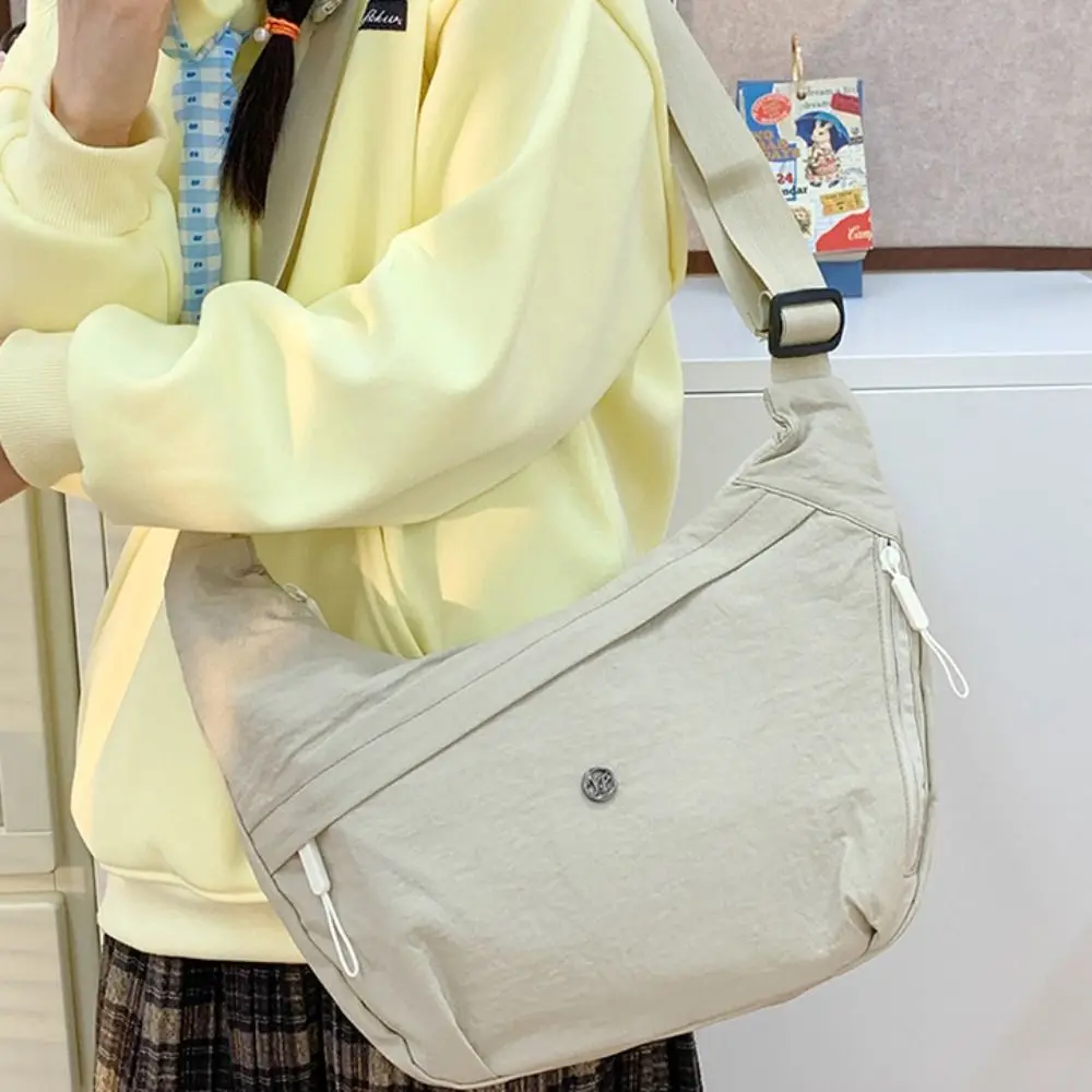 

Портативная нейлоновая сумка через плечо в корейском стиле, большая вместительная сумка из ткани Оксфорд, сумка на плечо, однотонная парусиновая сумка для пельменей, дорожная сумка