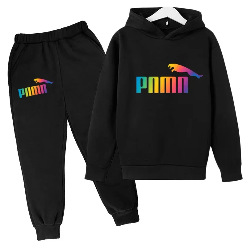 Children New Model Hoodie Print 3-12 Yrs Coat+Trousers 2P Boy Girl Toddler Clothes Leisure Top Street Tourism Fashion Sports Set