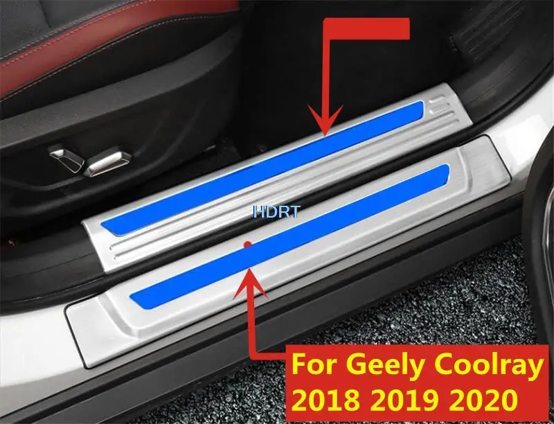 

Аксессуары для Geely Coolray 2018-2022, полоса на бампер для порога автомобиля, протектор из нержавеющей стали, накладка на манжеты, защитная педаль