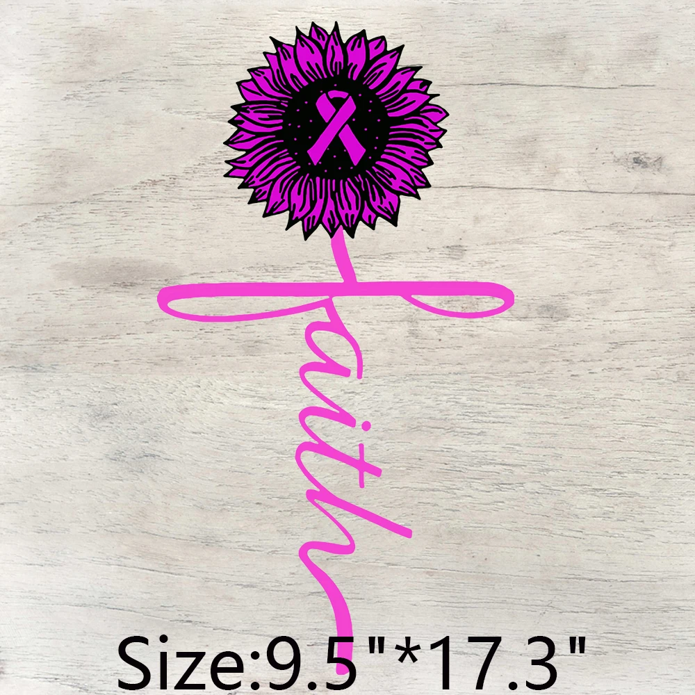 Fight For Cure Faith Leopard Breast Cancer Skull Custom Ready to press DTF Transfers Ready to Press on Garment Press Transfers