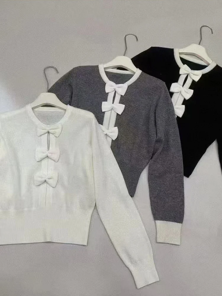 Ele 3D Nó Longo Sve Suéter de malha feminino outono inverno roupa interna de alta qualidade fibra de poliéster macia