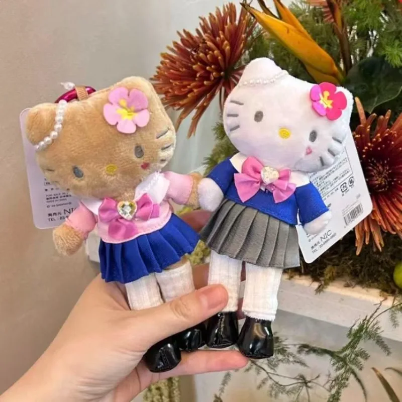 Nuevo Llavero de Peluche Hello Kitty de Pierna Larga para Uniforme Universitario, Bonito Colgante de Muñeca KT para Bolso, Adorno de Peluche Suave de Moda, Regalo