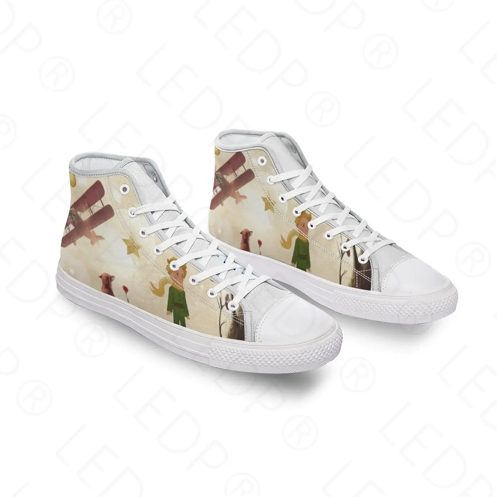 Zapatillas de lona con estampado 3D de dibujos animados para hombre y mujer, zapatos planos de lujo, estilo principito, informales, a la moda