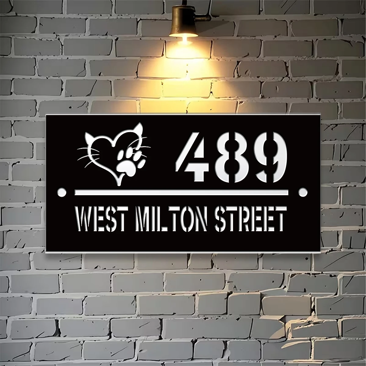 1Pc Custom Creative Kitten Number&Text Acrylic House Number Door Street Sign Plaque,Home Room Garden Decor,Birthday Wedding Gift view 4