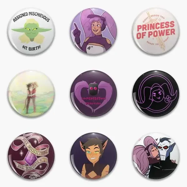 Entrapta She Ra Princess Of Power Catradora دبوس زر ناعم قابل للتخصيص لطيف معدني موضة مضحكة مجوهرات شارة بروش