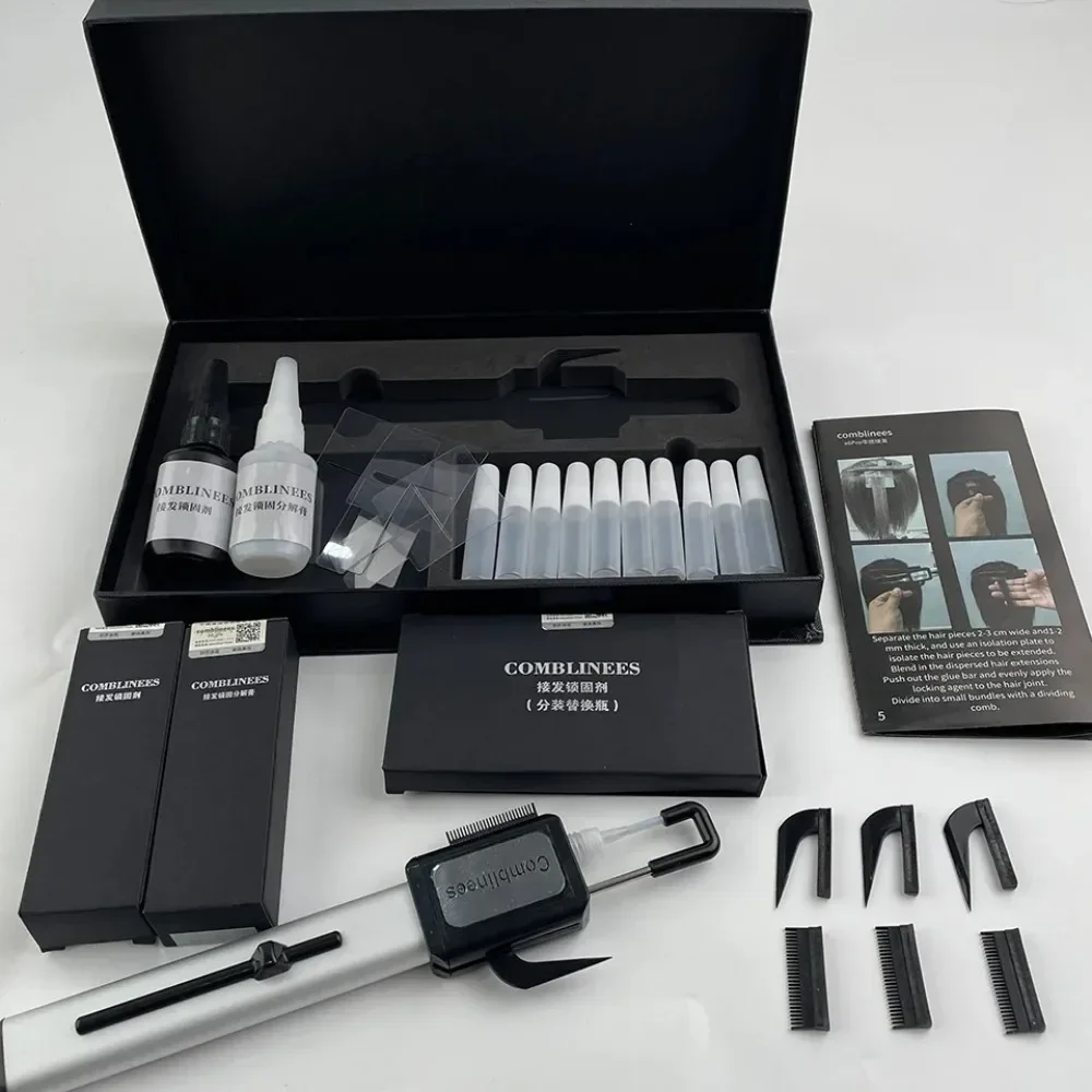 مكواة تمديد الشعر لتثبيت مجموعات ربط وصلات الشعر السريعة لصالونات التجميل تستخدم تقنية تشذيب لربط خيوط الشعر