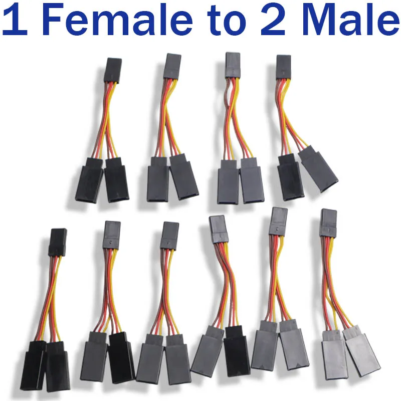 1/5/10Pcs JR Style Servo Splitter Cable for RC Model Airplane Boat1 Male to 2 Female Servo JR Y Harness Y Cable Extension Wire 
