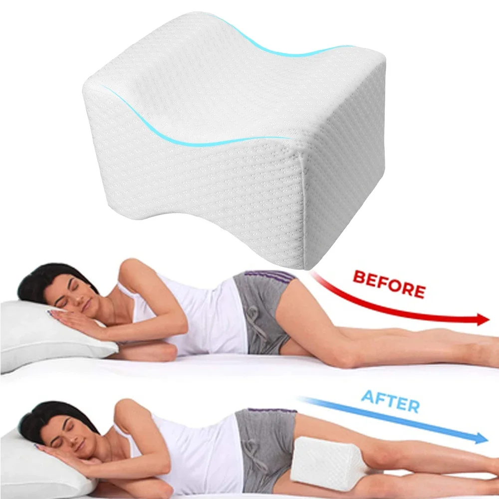 

Memory Foam Knee Pillow Back Support Align Spine Pregnancy Body Pillows for Side Sleepers for Orthopedic Sciatica Back Leg Hip
