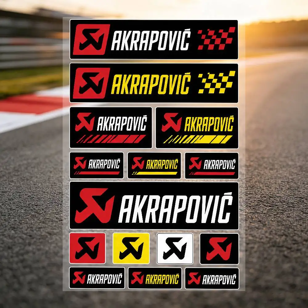 for Akrapovic Long Lasting Waterproof Reflective Sticker Scratch Conceal Fit Motorcycle Car Helmet Fridge Decals