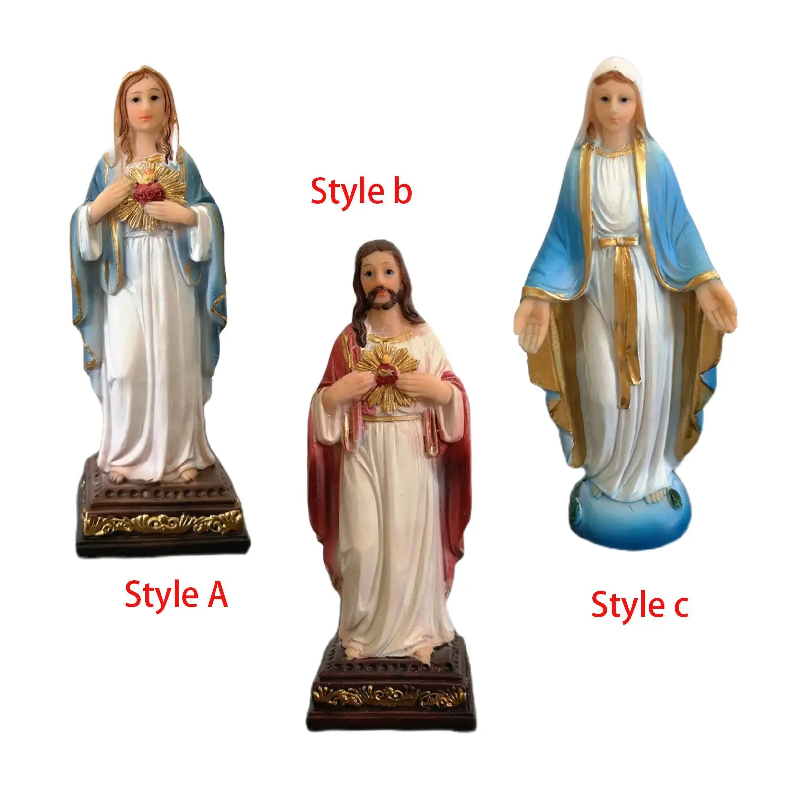 Religious Figure Ornament Religious Tabletop Display Blessed Catholic Sculpture for Home Living Room Bedroom Desk Tabletop