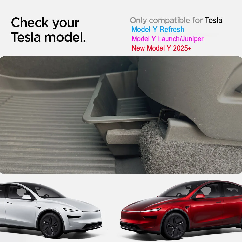 Schowek pod siedzeniem do Tesla Model Y Juniper Launch 2025 Organizer konsoli środkowej Akcesoria podróżne Taca przedniego tylnego siedzenia — zdjęcie 3