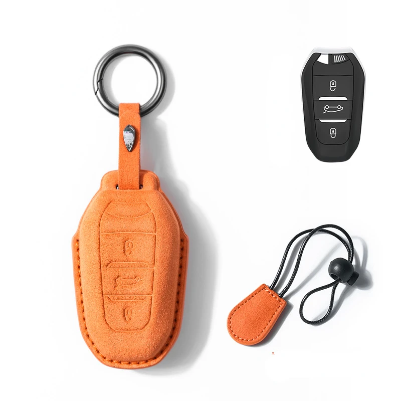 

Suitable For Peugeot 408 308 3008 4008 508l 2008 5008 301 408x Suede Car Remote Key Case Cover