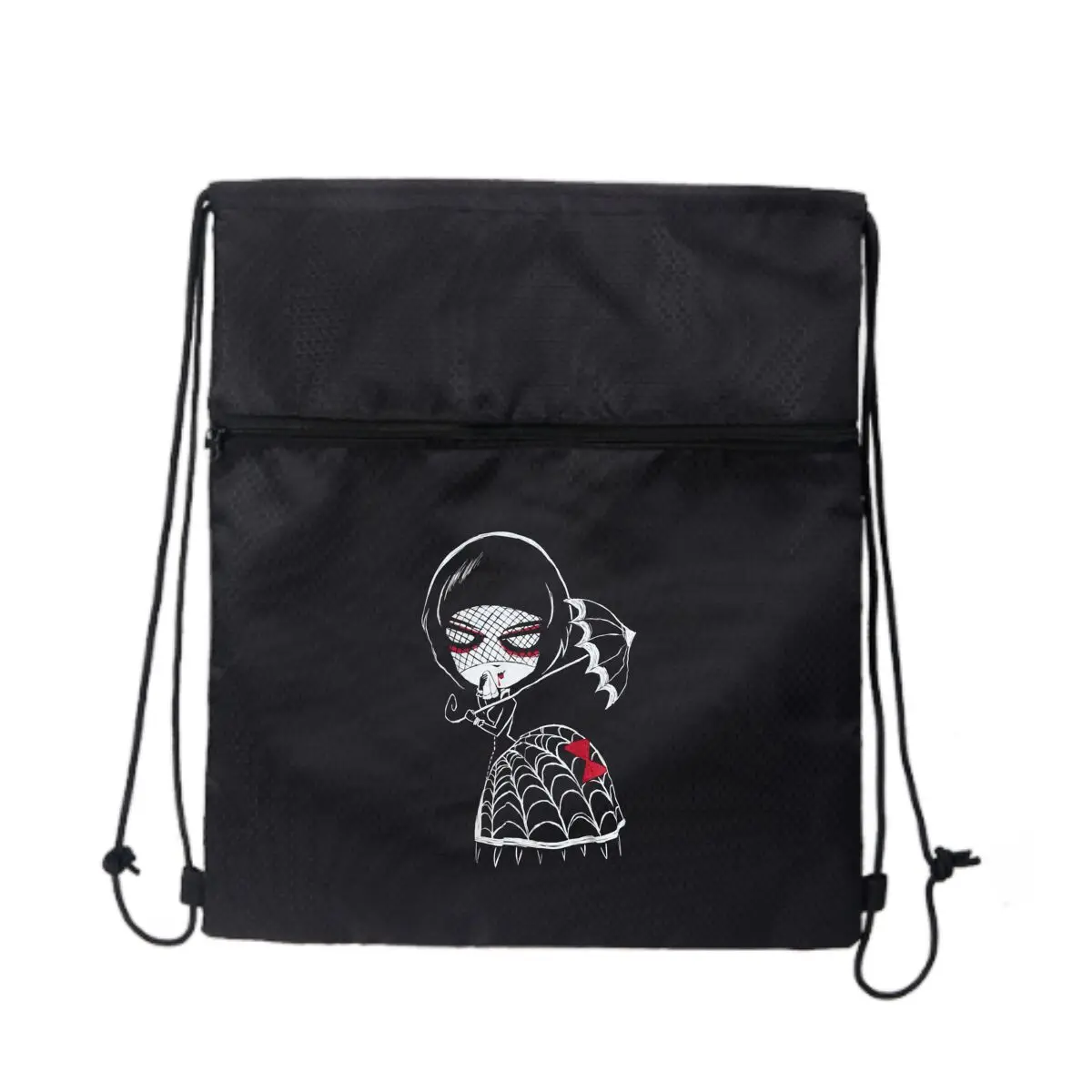 

Готическая сетка — уличная сумка на молнии с тематическим дизайном в виде фигуры в маске: смелые принты для городского стиля