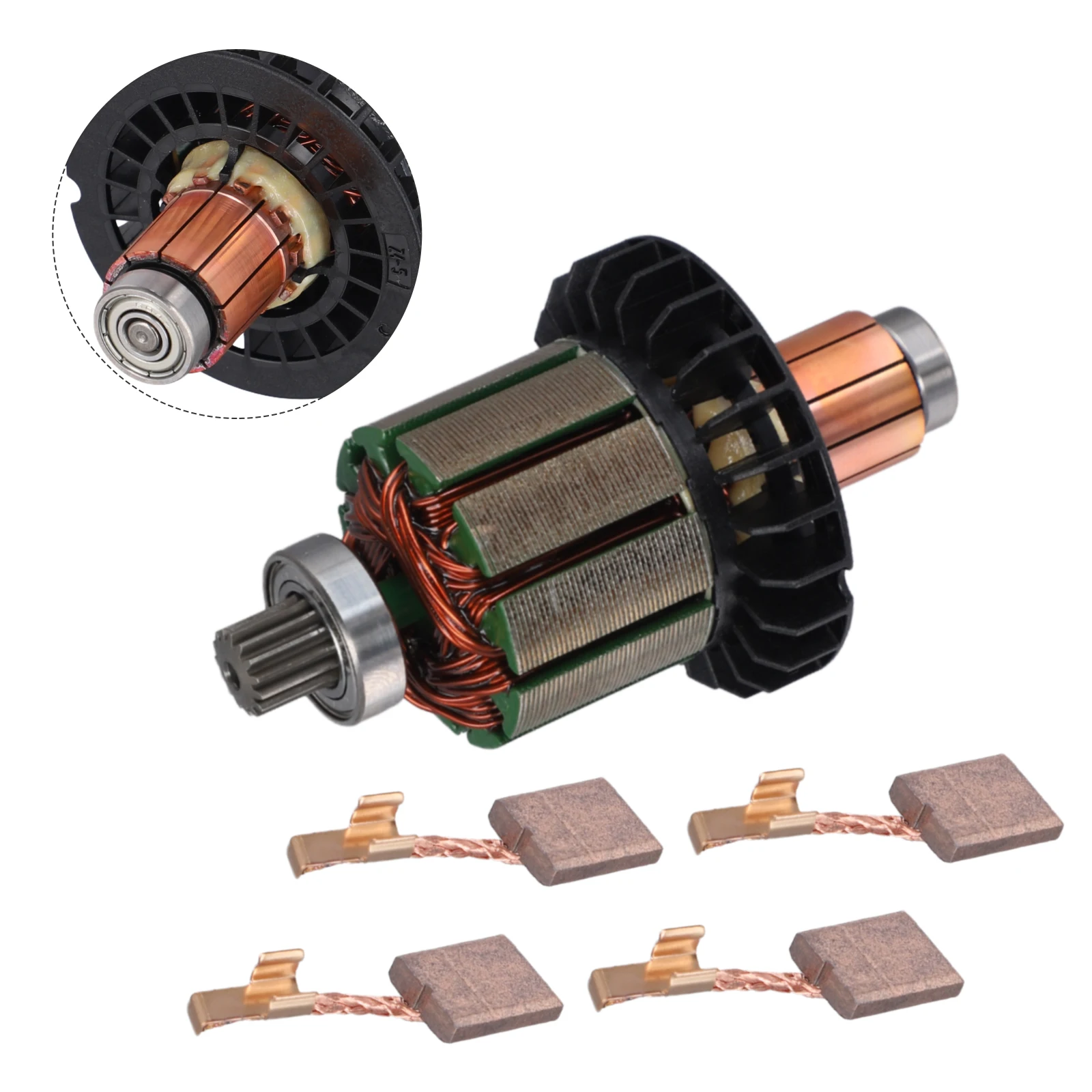 

619380-9 619583-5 Armature For MakitaDHP482 DDF482 Series &4pcs Carbon Brushes Power Tool Accessories