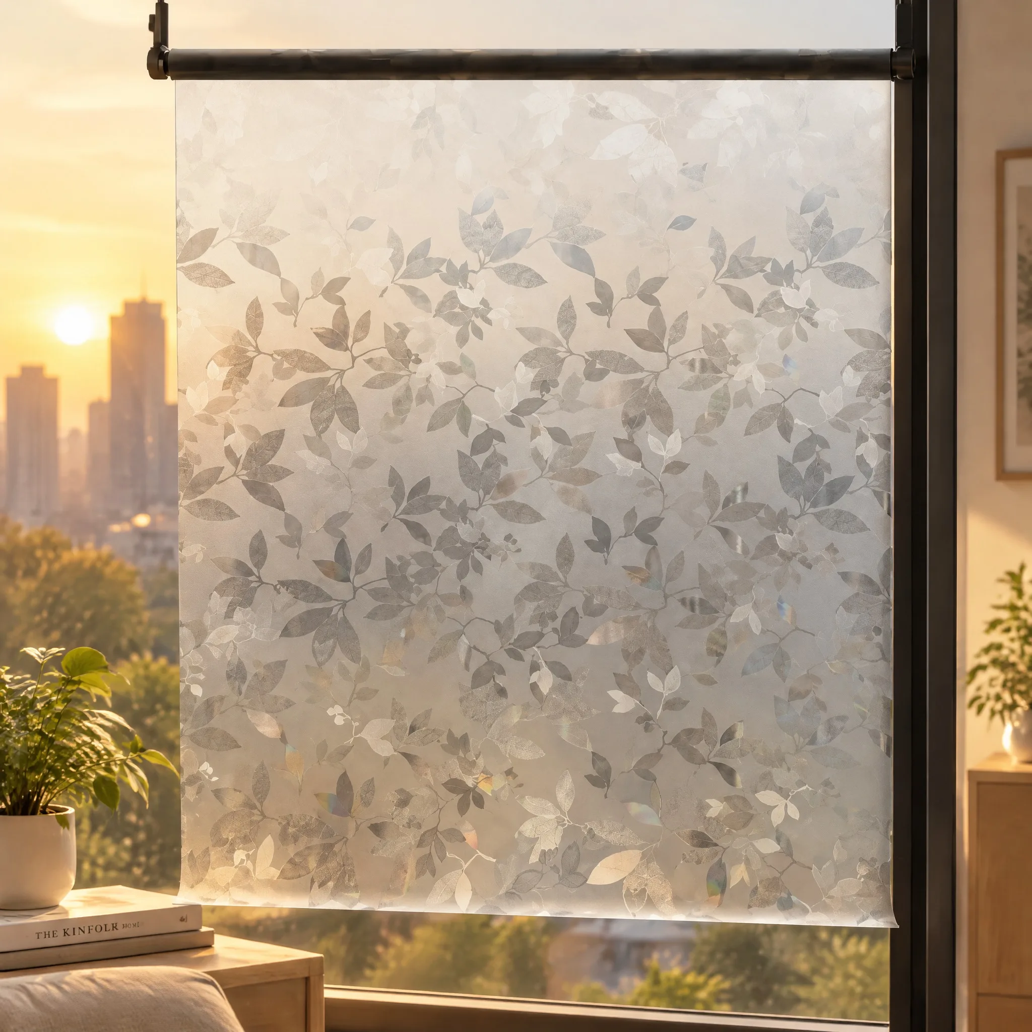 Privacy Frosted Window Film Decorative Translucent Window Cover Static Cling Window Sticker for Office for Bathroom