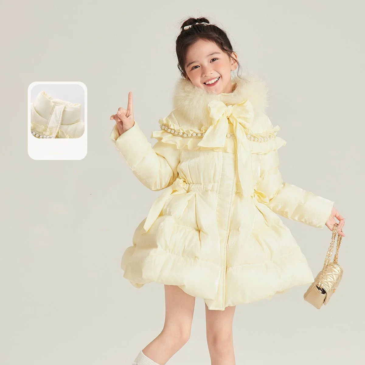 

RAISE зимняя детская парка для девочек с воротником из искусственного меха, плотная верхняя одежда для маленьких девочек, облегающая талию, детская парка принцессы для девочек от 4 до 14 лет