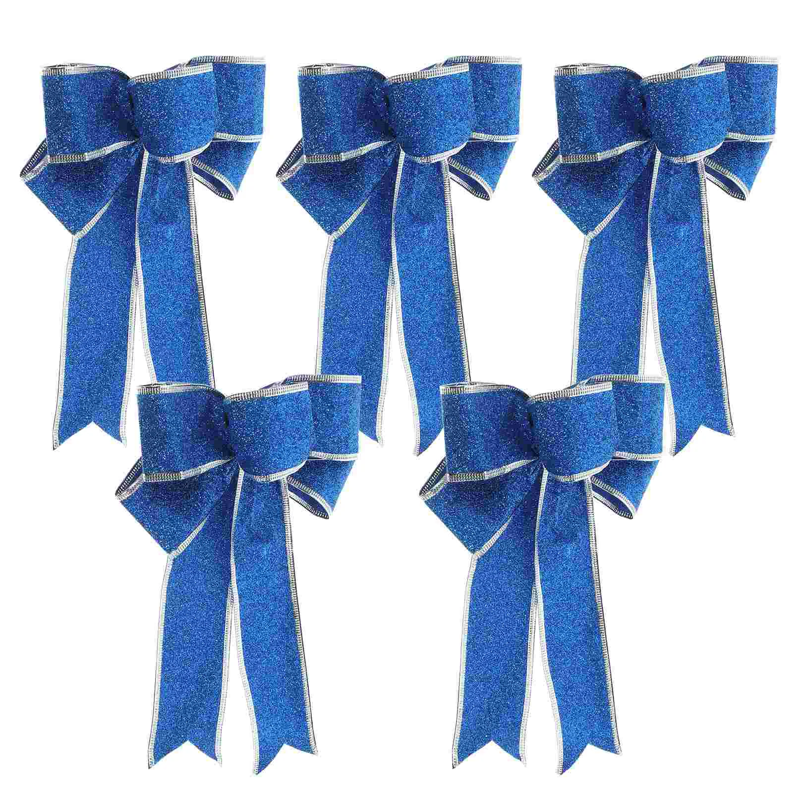 5 Pcs/Pack Bows for Christmas Tree Ribbon Gift Knot Wedding Ceremony Decorations Natural