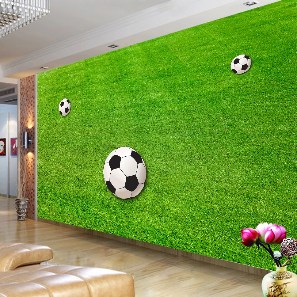 Custom Wallpaper Murals Green Lawn Soccer Field Wallpaper For Living Room Bedroom Walls 3D Mural Wall Decor Modern Wall Covering