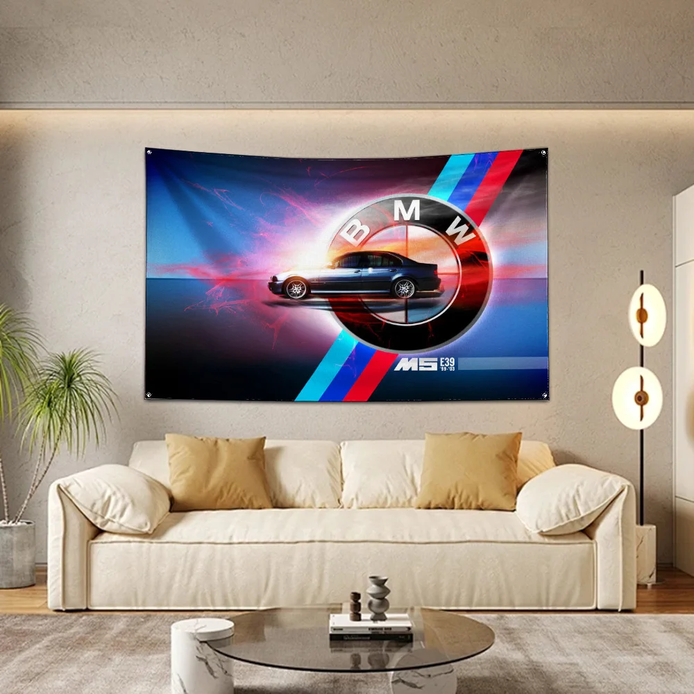 Ft Luxury Sports Car  Flag Polyester Digital Printing Banner For B-BMW Garage or Out door Decoration