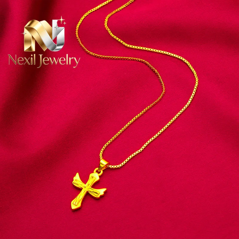 Nexil Jewelry   Nexil Jewelry  Cross Fashion Necklace Women's 24K Gold AU999 - Genuine value-preserving AU999, timeless cross st