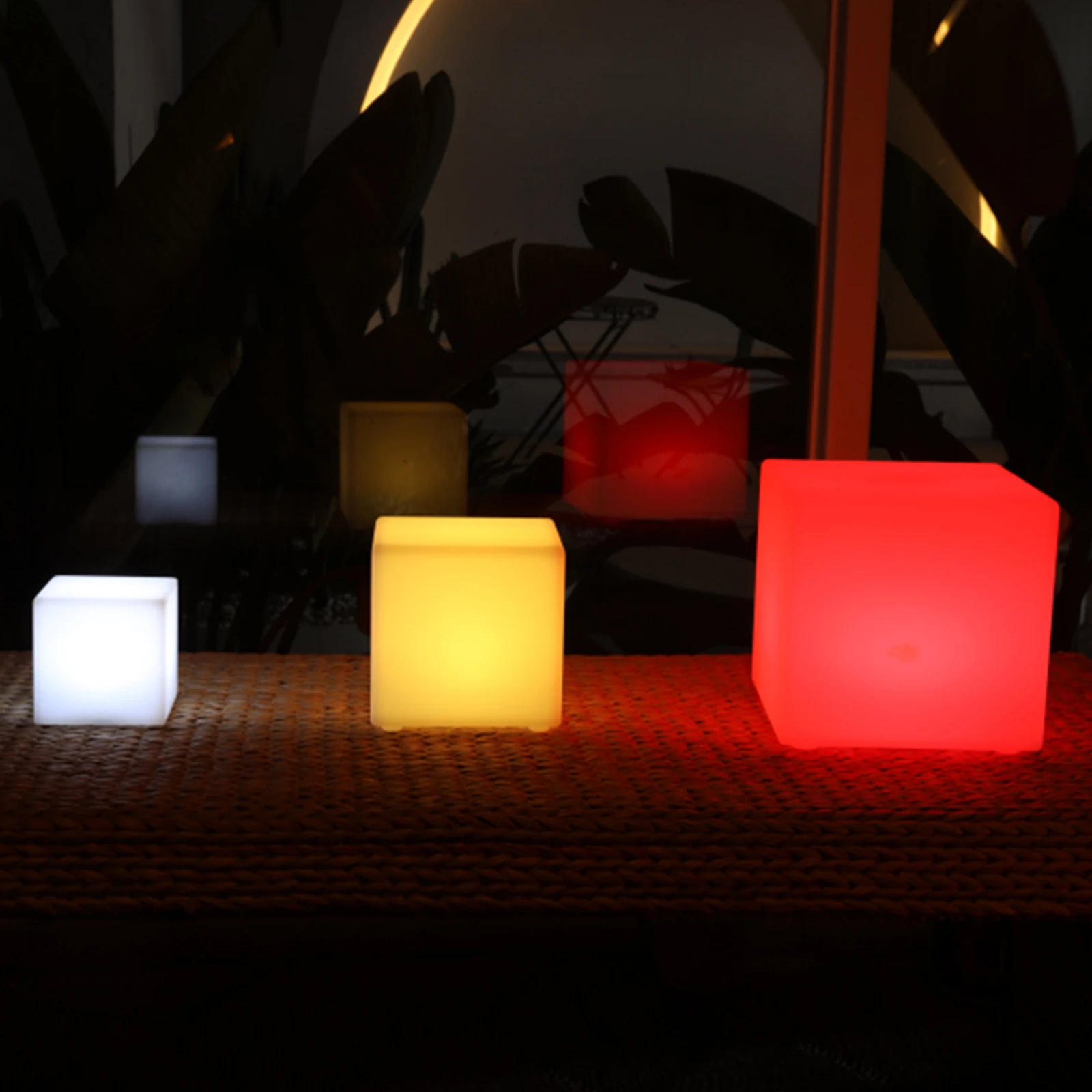 10-inch LED Cube Light with RGBW Colors, Waterproof, Rechargeable Battery, Remote Control for Indoor and Outdoor Use