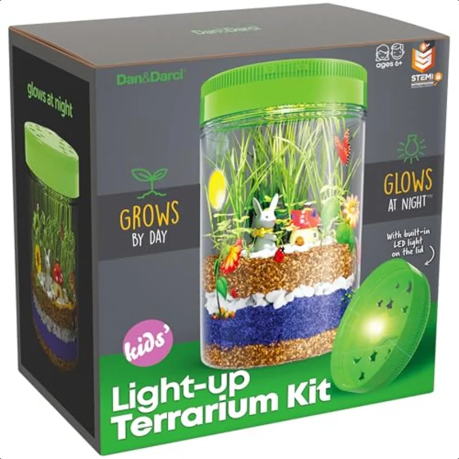 

LightUp Terrarium Kit for STEM Science Kit Educational DIY Toy for Boys Girls Birthday Gift Craft Project Idea for Ages 6 7 8 9