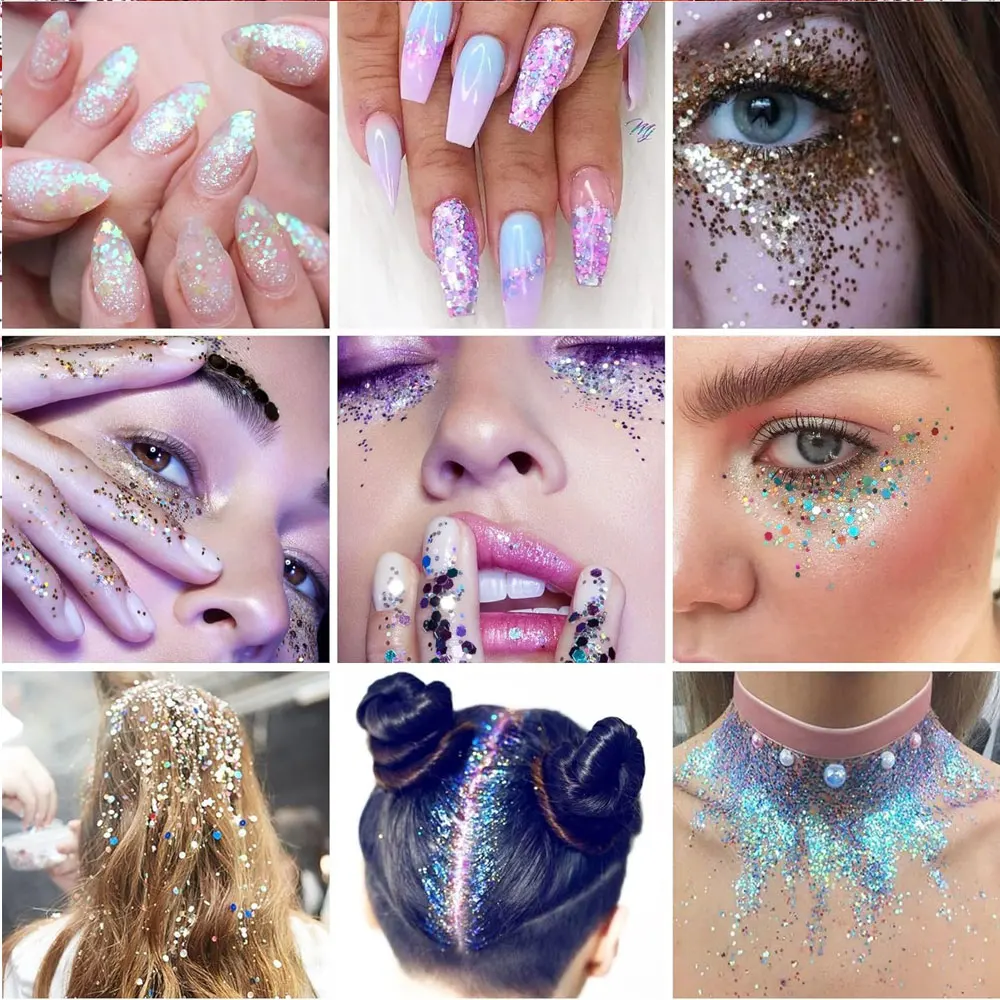 10/30/50g Multi-color Decorative Powder, Used for Nail Decoration Accessories and Process Fillers