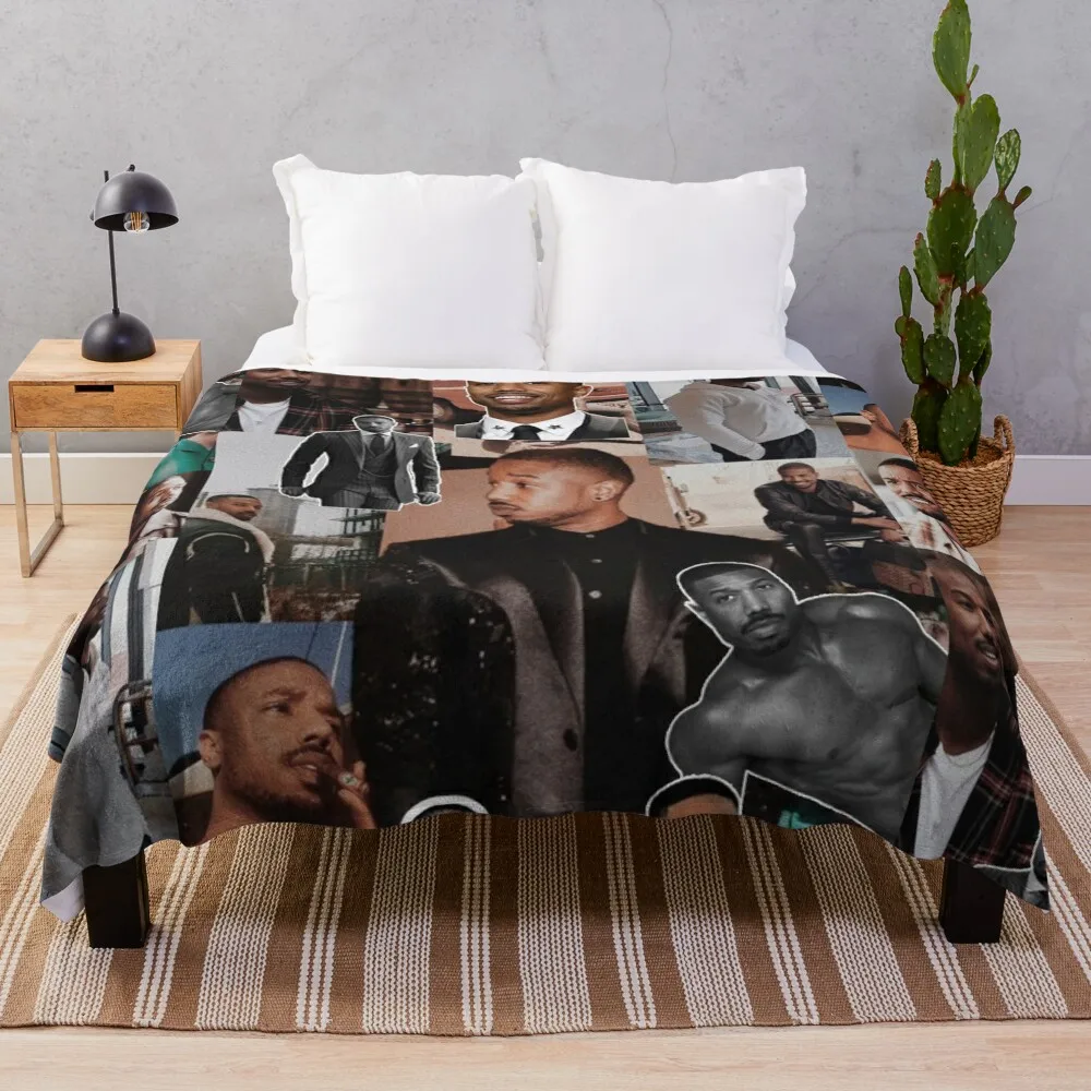 Michael B. Jordan photo collage Throw Blanket Soft Furrys Blankets