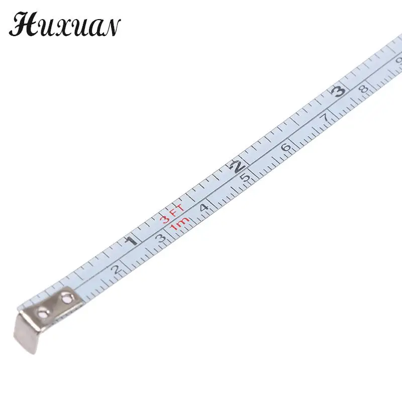 1pc 3.5 CM* 3.5 CM*1 CM Retractable Stainless Steel Pocket Measuring Ruler Tape Measure Keychain