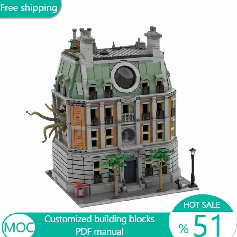 

2969 PCS Famous Film Sanctum Sanctorum upgrade left-side modification MOC Customize Modular Building DIY Boy Toy Christmas Gift