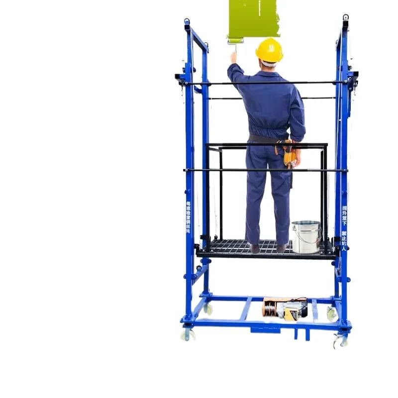 Sollevatore elettrico per impalcature 4m 6m piattaforma di sollevamento elettrica mobile sollevatore elettrico pieghevole per impalcature