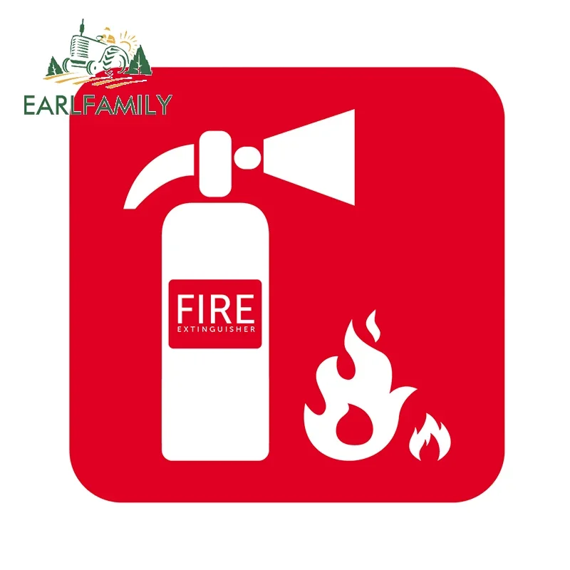 EARLFAMILY 13cm X 13cm for Fire Toolbox on Board Motorcycle Car Stickers Refrigerator Decal Vinyl Car Wrap Waterproof RV Decor