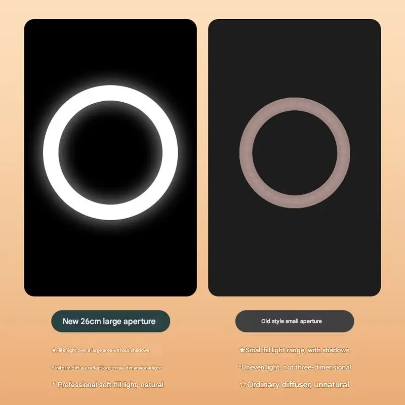 10'' LED Selfie Ring Light Dimmable Photography 26cm Fill Lamp with 55cm Desktop stand & Remote control For Youtube Tiktok Video