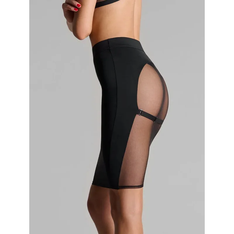 INS Cross Border New Product Rear Mesh Perspective Sexy Elasticity Temptation Beautiful Hip Half Body Skirt Bag Hip Skirt