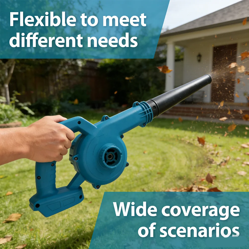 

Electric Air Blower Compatible with Makita Battery Strong Wind Leafs Steplss Speed Change Dust Home Cleaner PowerTool no battery