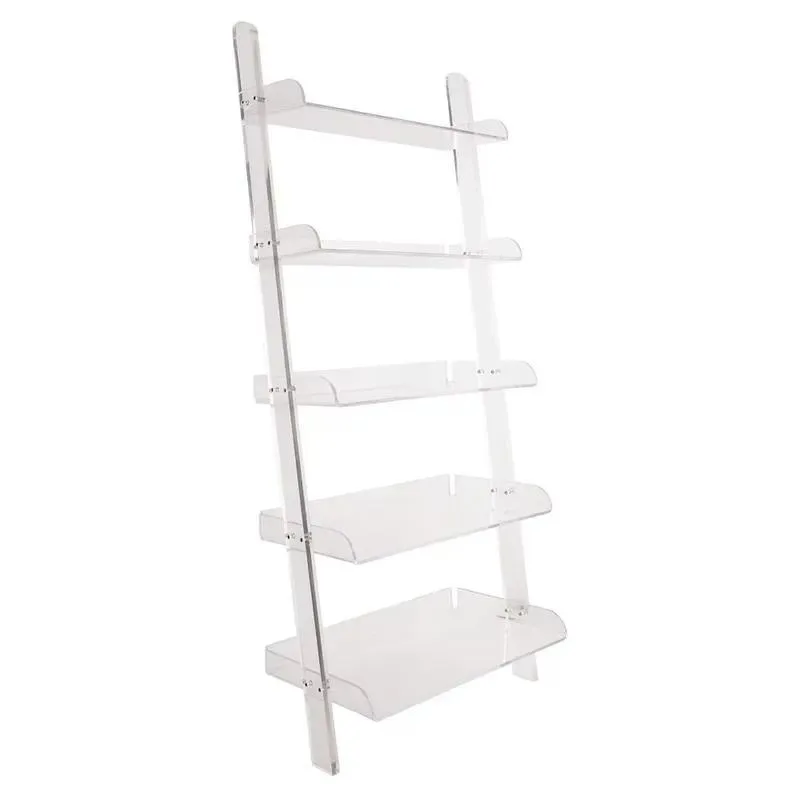 Custom Folding Ladder Rack Portable Plastic Acrylic Tree Bookshelf for Family Library Children Learning