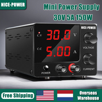 Mini 30V 5A 150W Lab Power Supply AC110-220V Universal Adjustable Switching Bench Power Source Regulator For Repair Plating