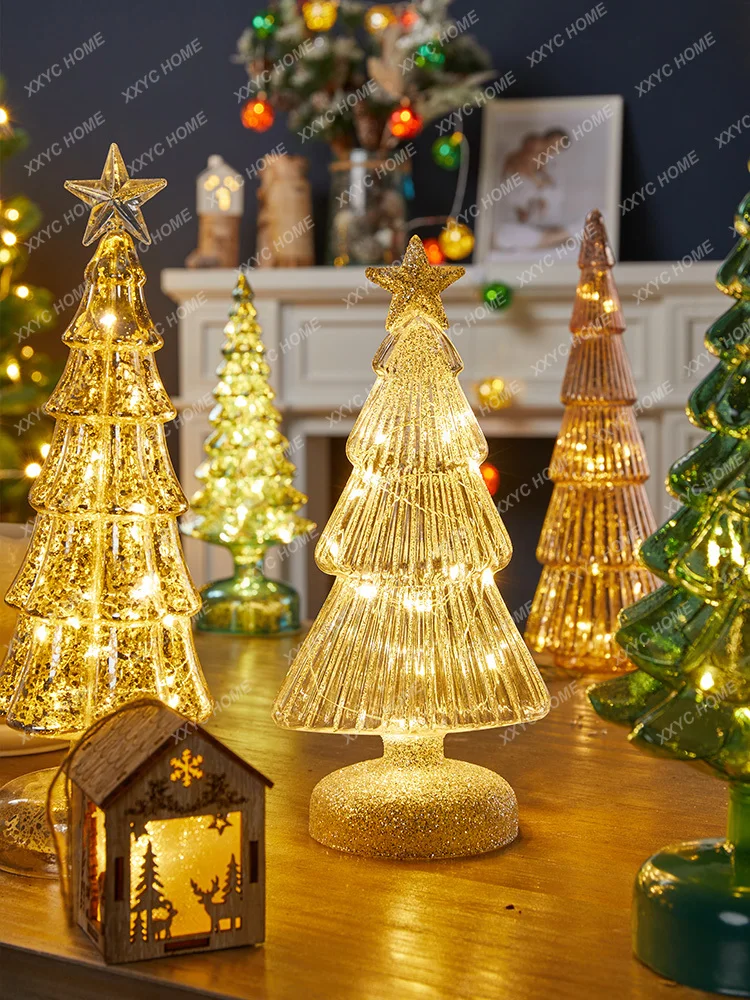 Christmas Decorations Holiday Glass Christmas Tree Table Decoration Decorative Lights