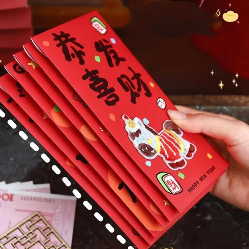 Creative Embroidery Pony Spring Festival Red Envelope 2026 Horse Year Chinese New Year Money Envelope Lucky Red Pockets Envelope